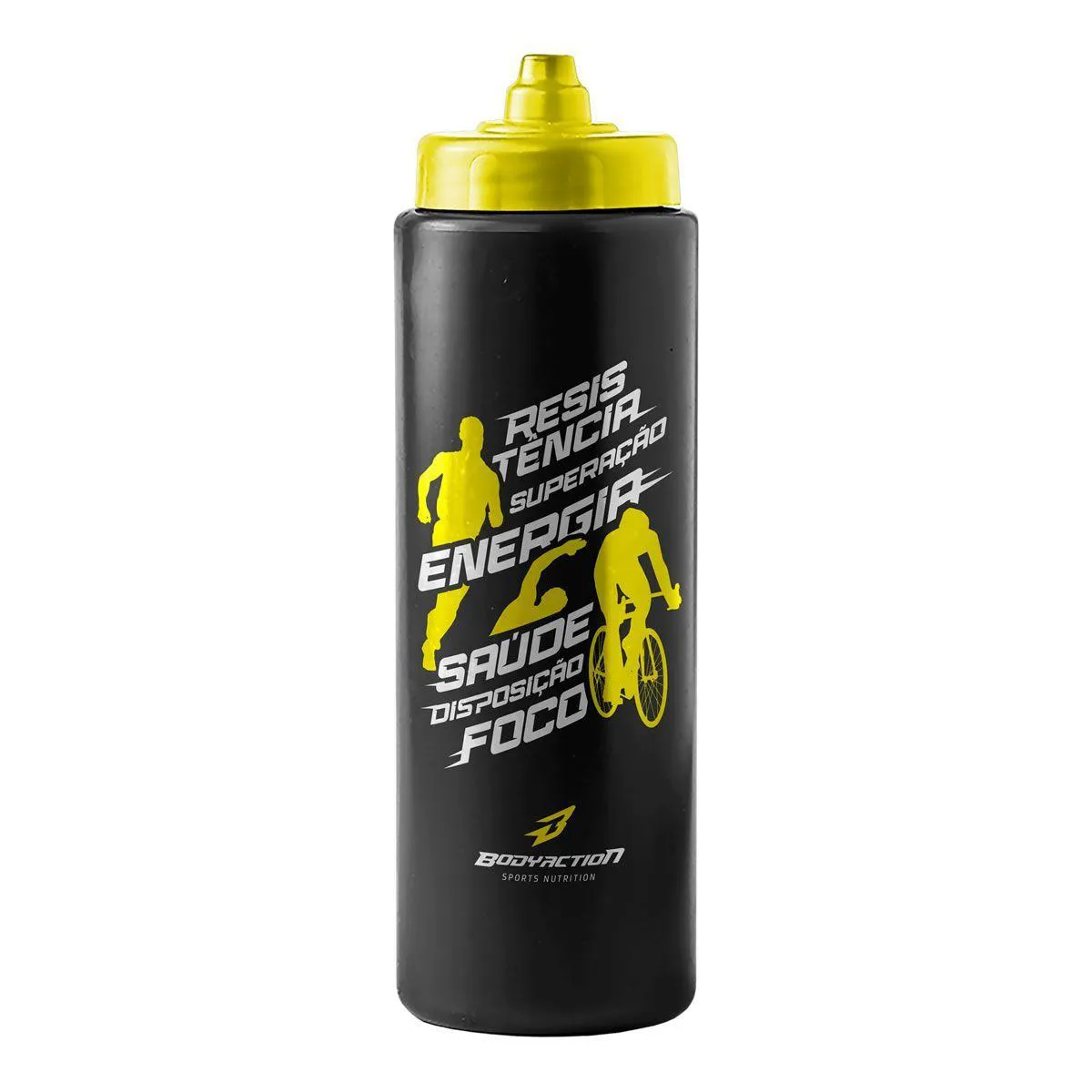Kit 5X Squeeze Endurance - 800Ml Preto/Amarelo - Bodyaction