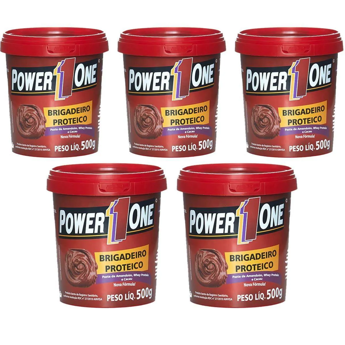 Kit 5 Pasta de Brigadeiro Proteico - 500G - Power One 1468039