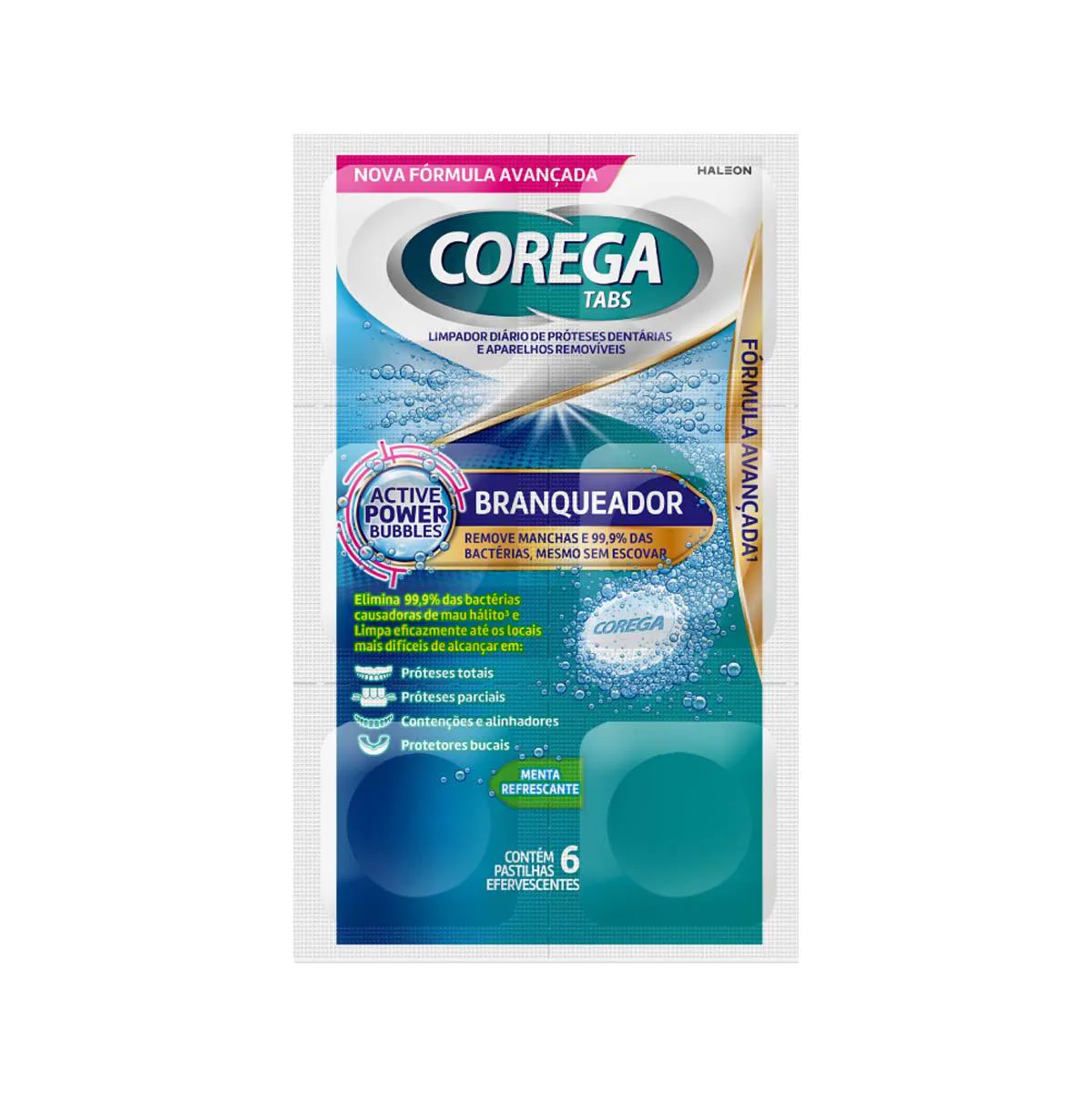 Corega Tabs Branqueador 6 Pastilhas