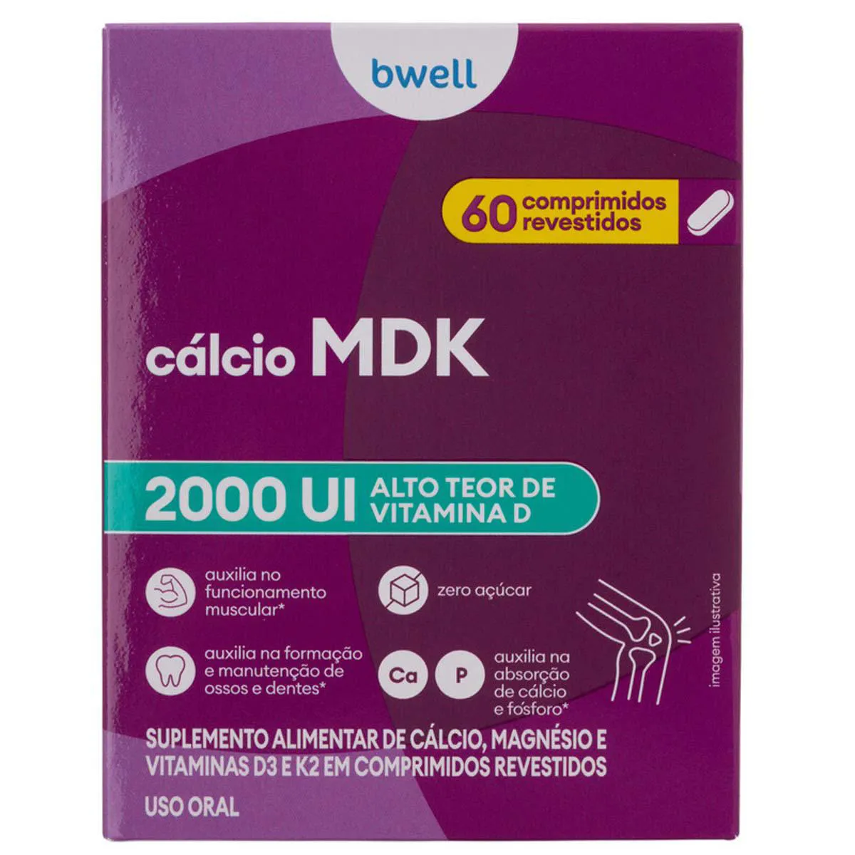 Cálcio MDK bwell 60 Comprimidos