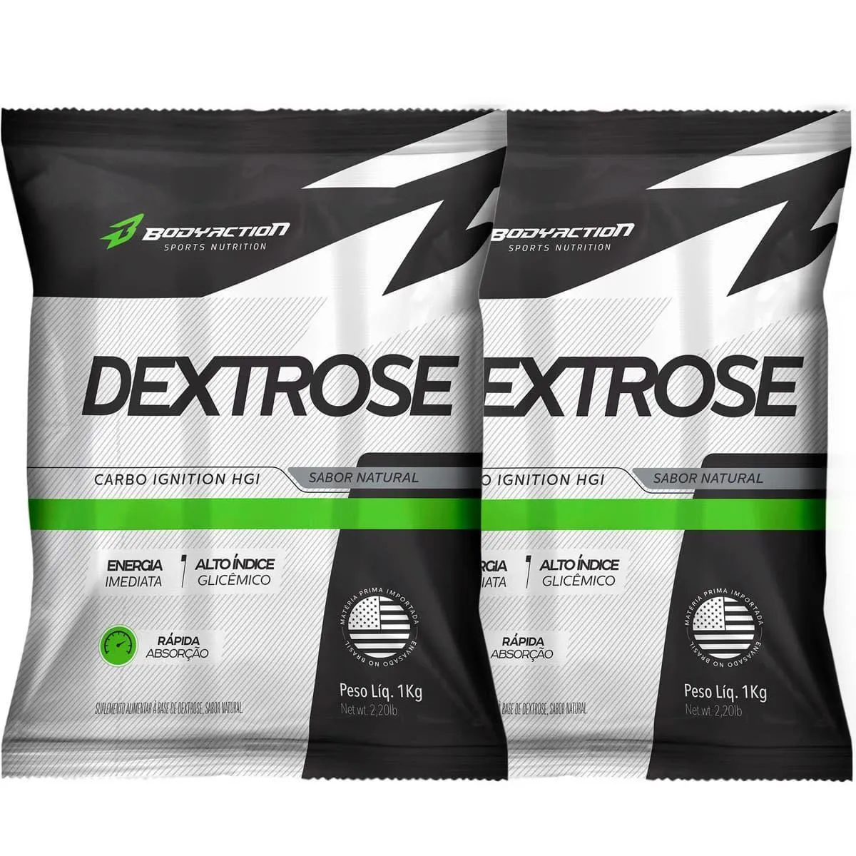 Kit 2X Dextrox (Dextrose) - 1 Kg Natural - Bodyaction 1468588 | Drogasil