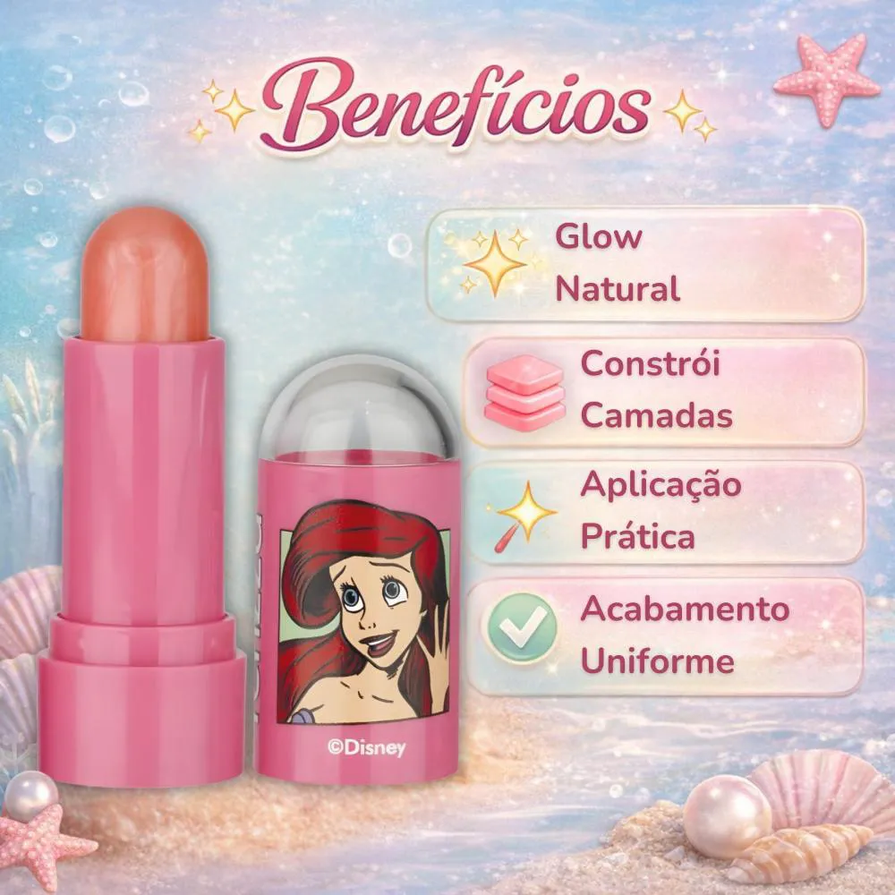 Blush Stick Fenzza Disney Princesa Ariel Sea Shell Dis110 1468706