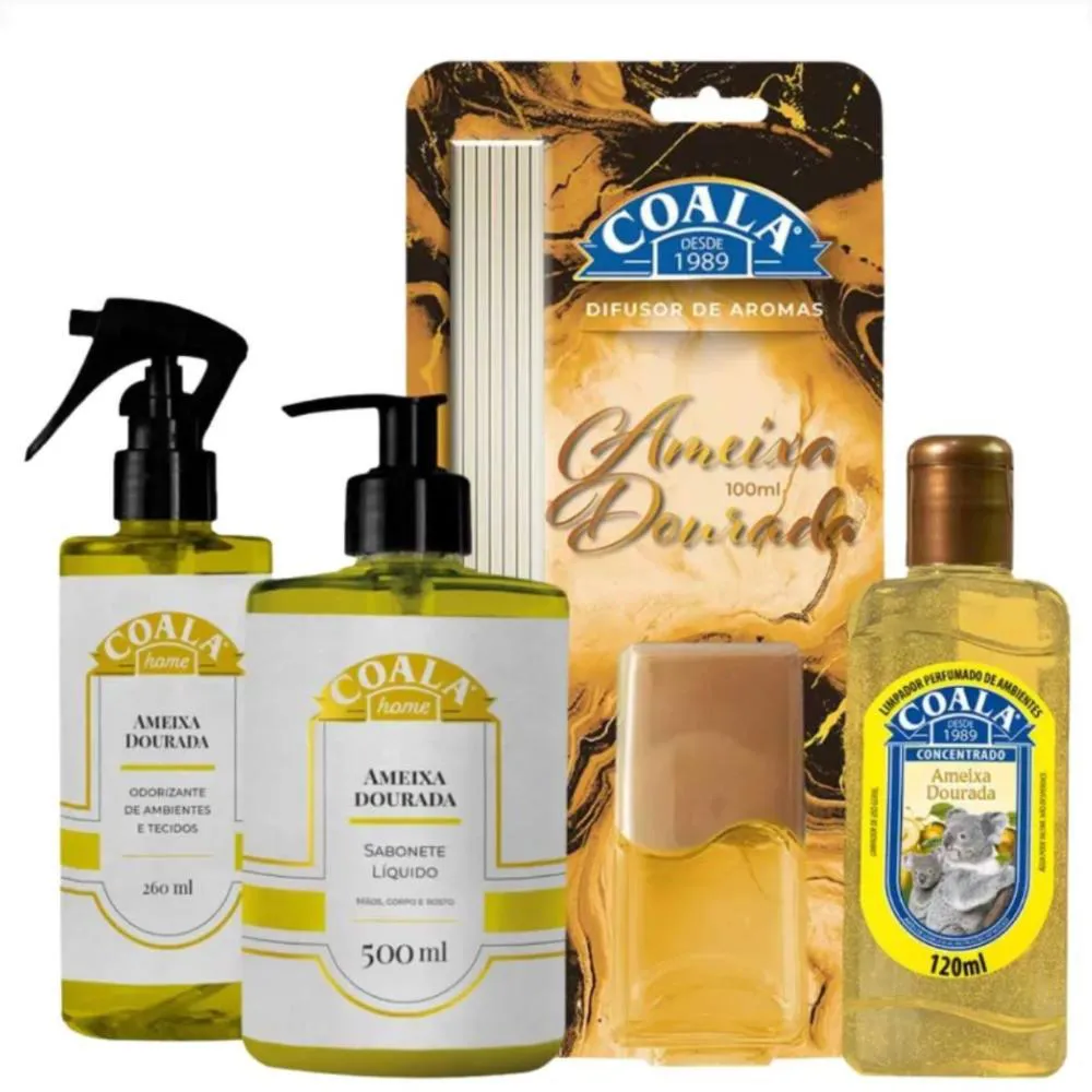 Kit Coala Ameixa Dourada: Limpador Perfumado 120Ml, Sabonete
