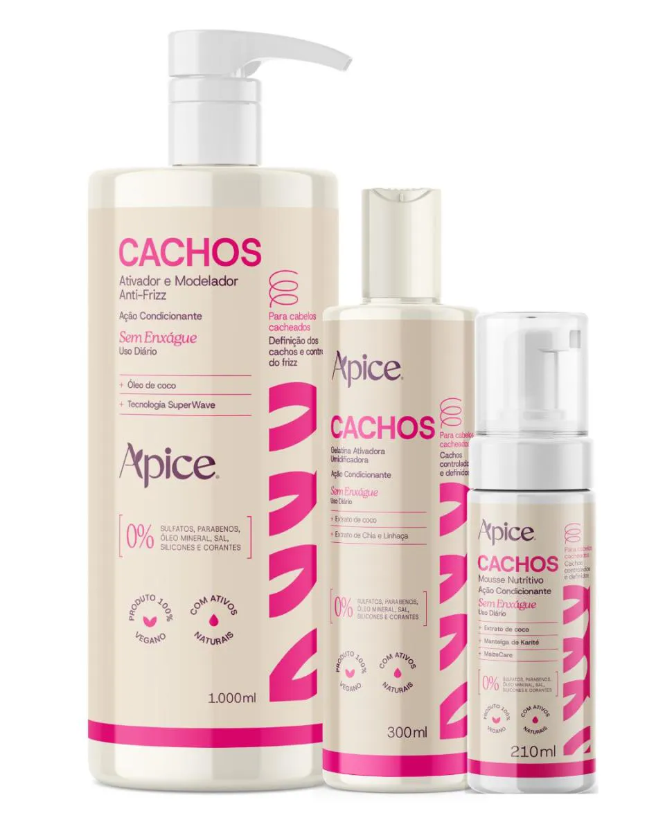 Kit Ativador 1L, Gelatina 300Ml e Mousse - Apice 1468905 | Droga Raia