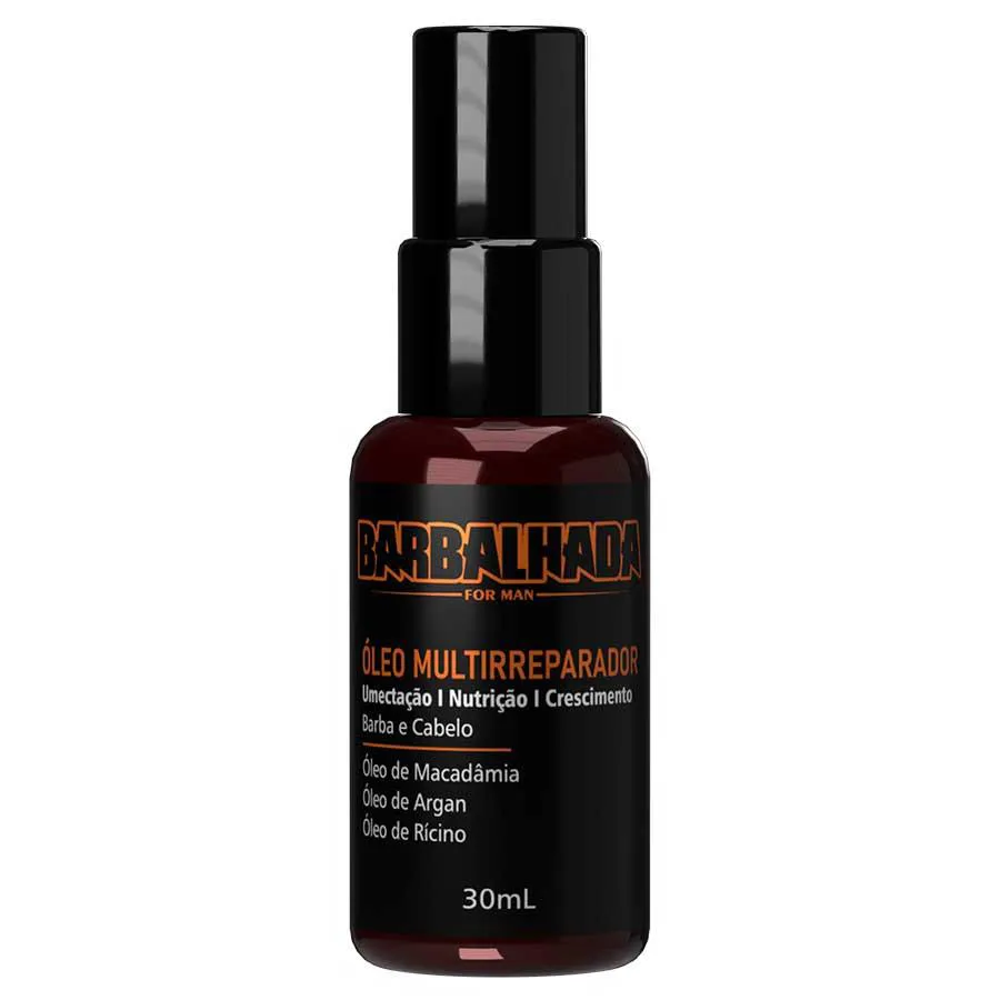 Óleo Multirreparador Barba e Cabelo Umectação e Crescimento 30Ml Barbalhada