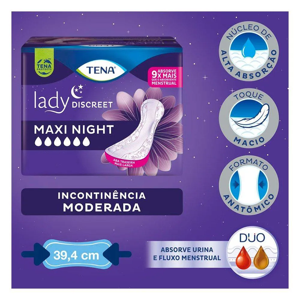 Absorvente para Incontinencia Urinaria?Tena Lady Discreet Maxi