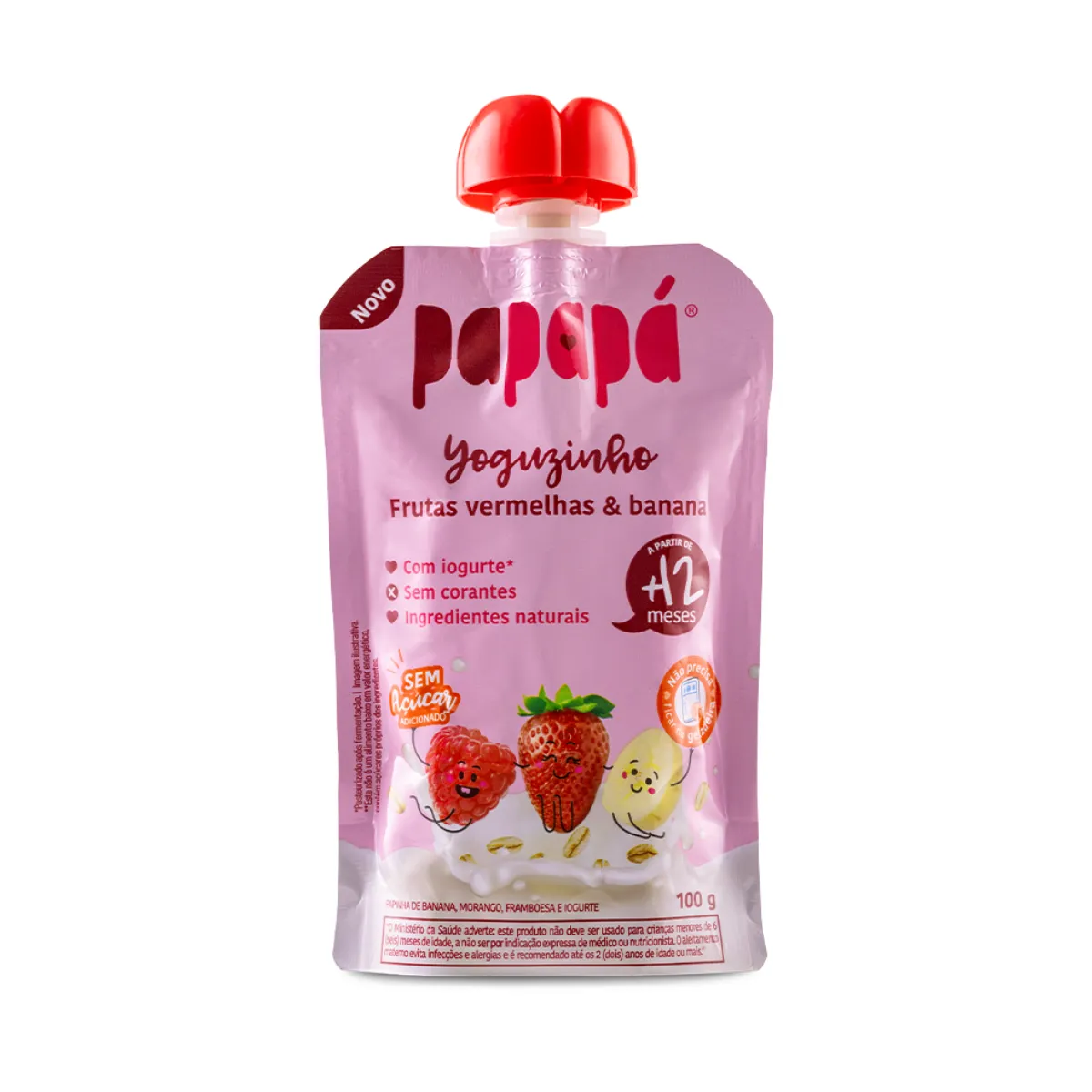 Papainha Papapá Yoguzinho Frutas Vermelhas e Banana +12 Meses 100g