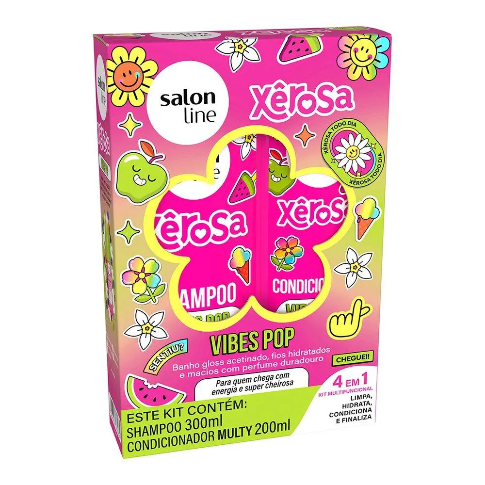 Imagem de Shampoo 300Ml + Condicionador Salon Line Xerosa Multy Vibes Pop 200Ml