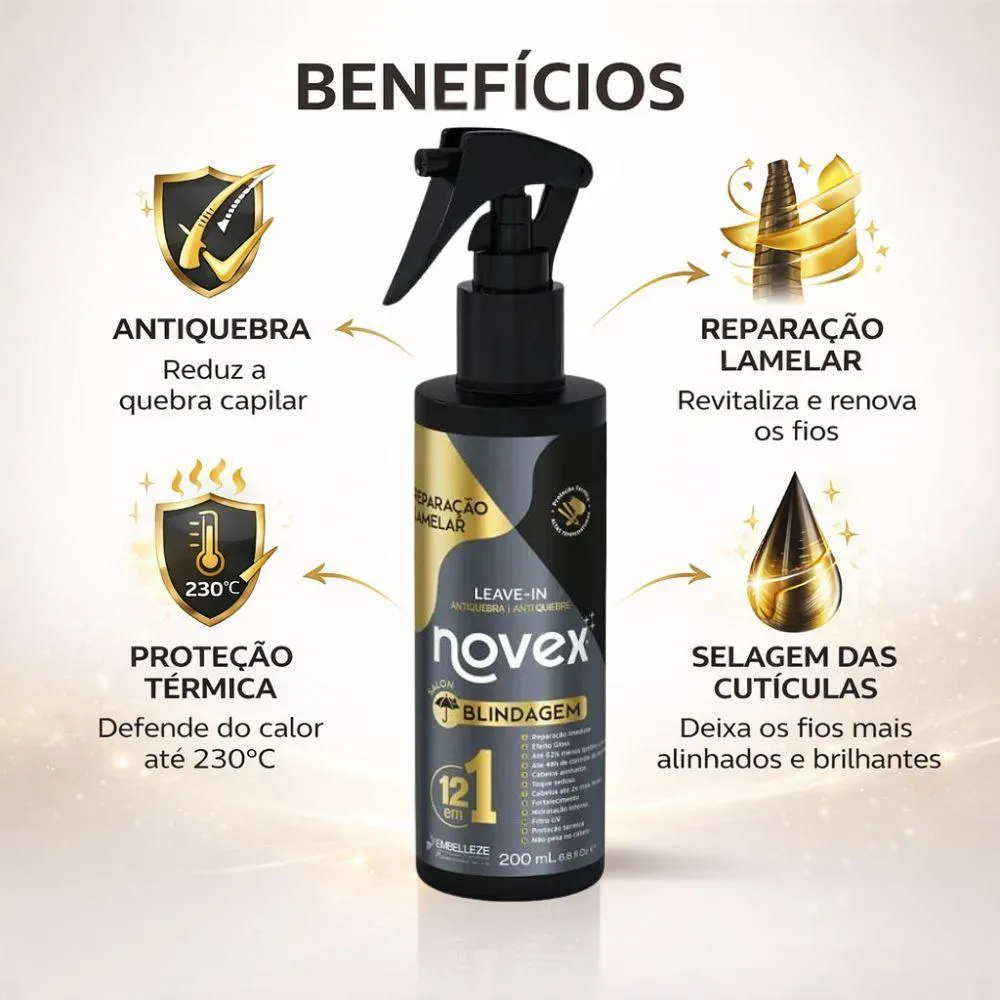 Leave-In Antiquebra Novex Salon Blindagem Reparacao Lamenar 200Ml