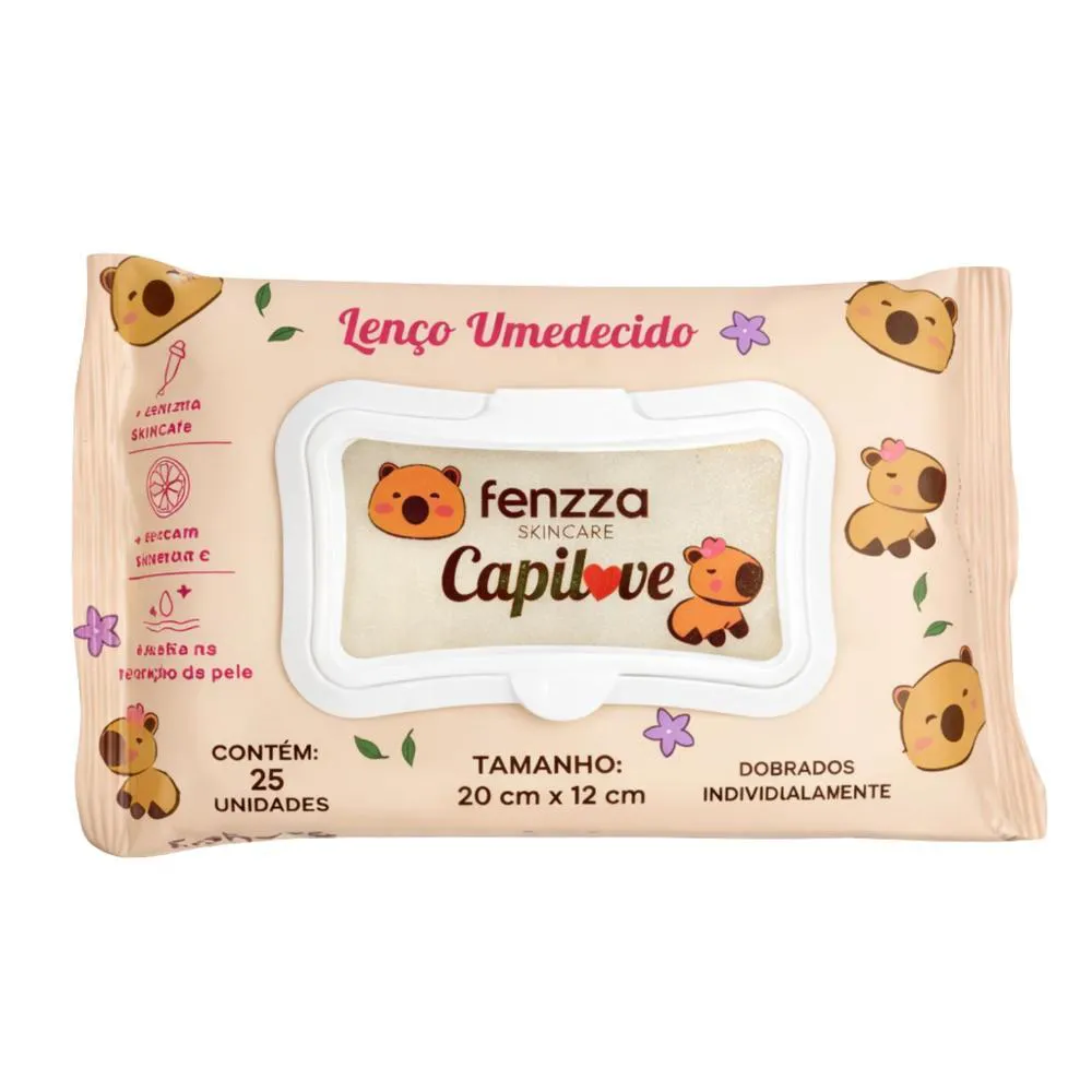 Lenco Umedecido Demaquilante Fenzza Skincare Capilove com 25