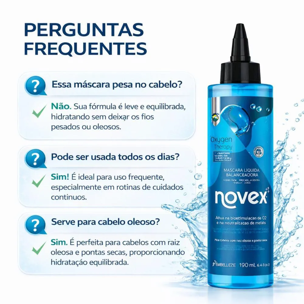 Mascara Liquida Balanceadora Novex Oxygen Therapy 190Ml 1473286