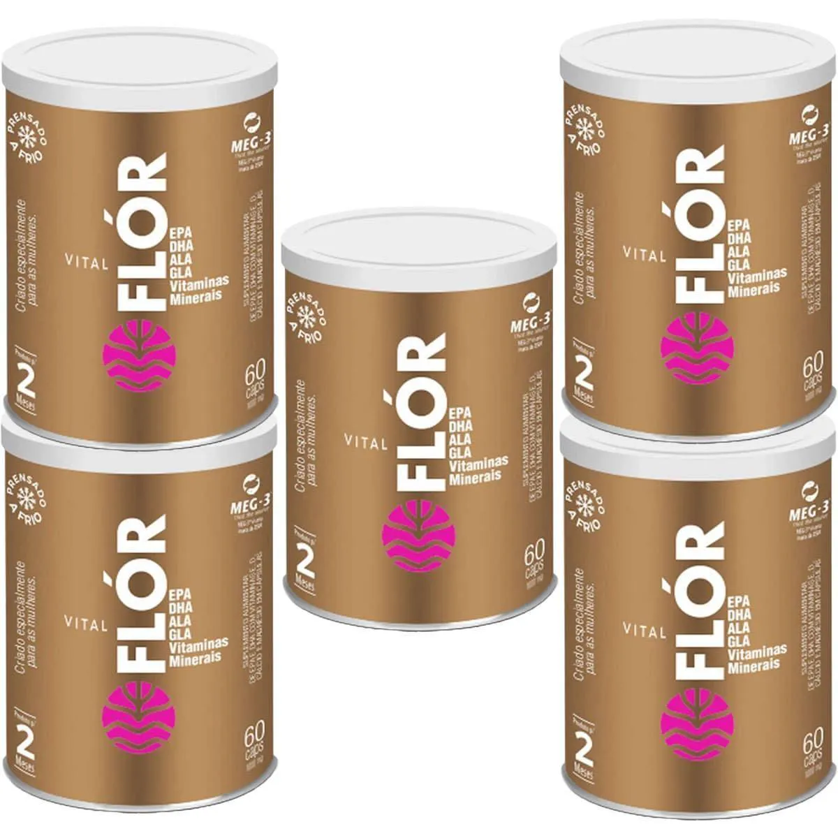 Kit 5X Vital Flor - 60 Capsulas - Vital Atman 1474248 | Drogasil