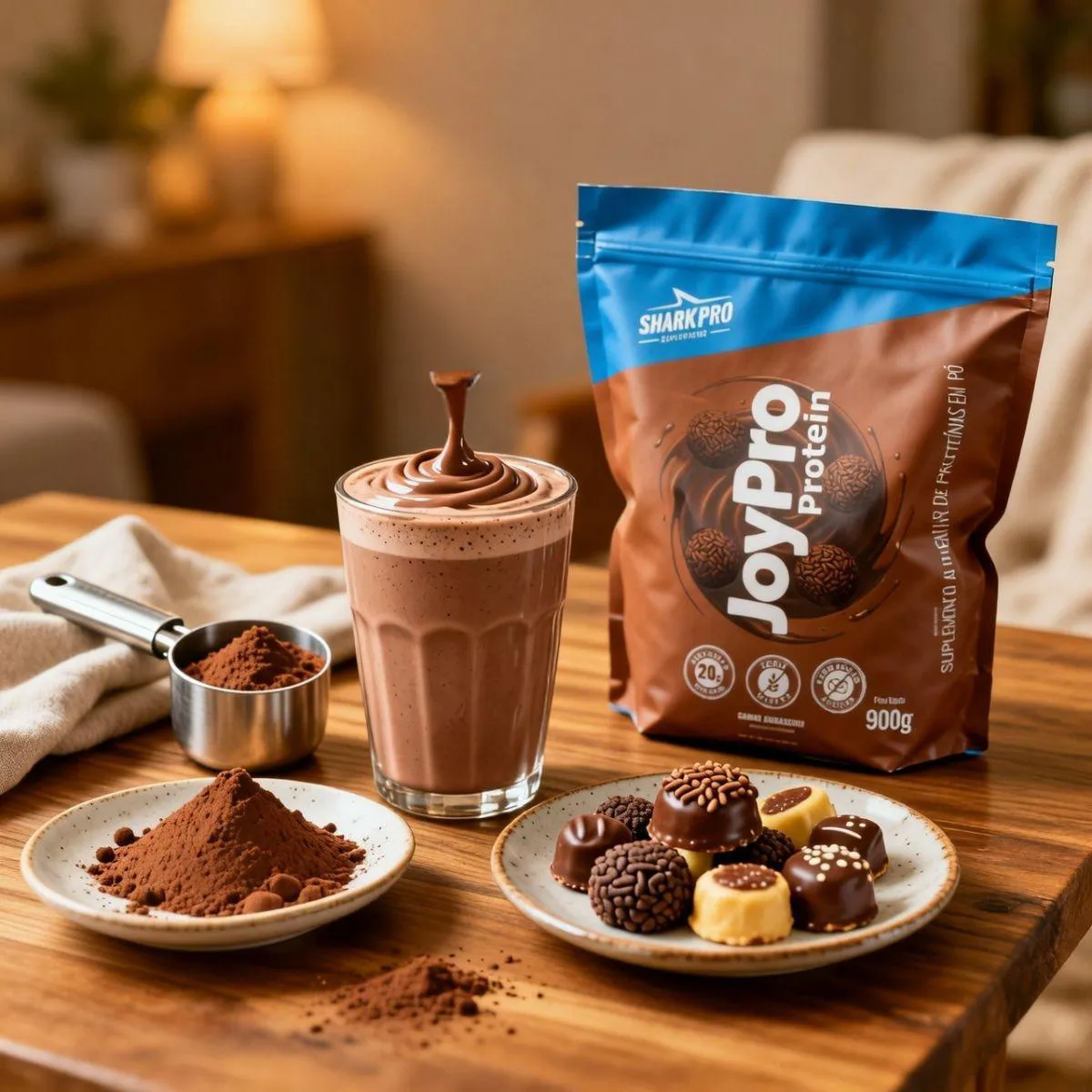 Joypro Body Collagen Whey Protein Refil 900G Shark Pro Brigadeiro