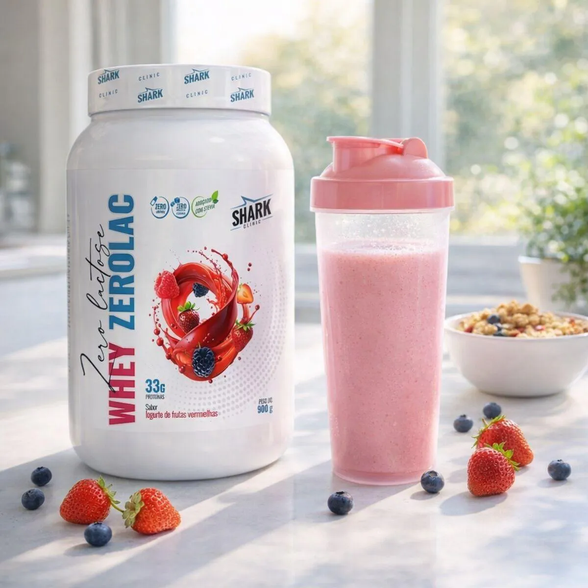 Zerolac Whey Protein Zero Lactose Pote 900G Shark Pro Iogurte COM