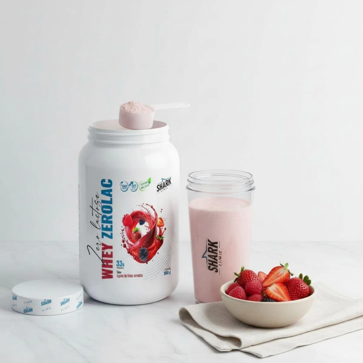 Zerolac Whey Protein Zero Lactose Pote 900G Shark Pro Iogurte COM