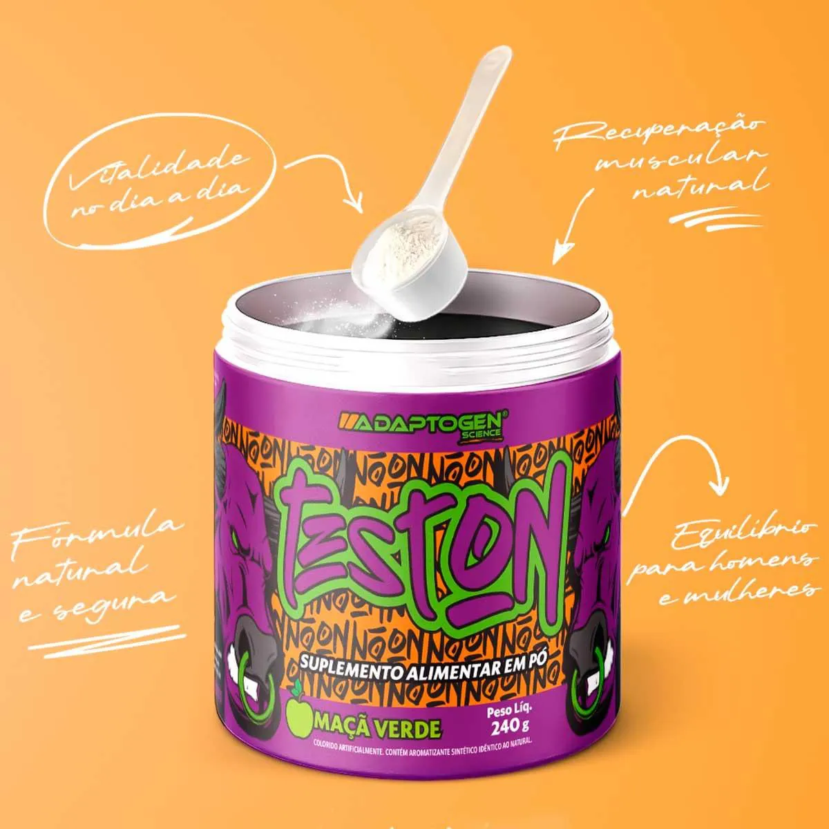 Test On Energia Booster Feno Grego 240G Adaptogen Pink Lemonade
