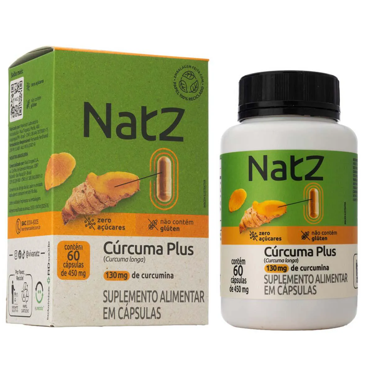 Cúrcuma Plus Natz 130 Mg 60 capsulas
