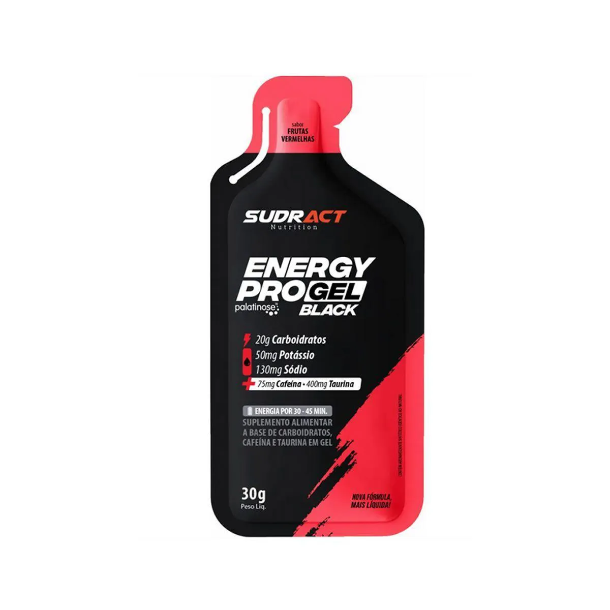 DECORTÉ 150ml Energy Pro Gel Black - 1 Sache 30G Frutas Vermelhas - Sudract