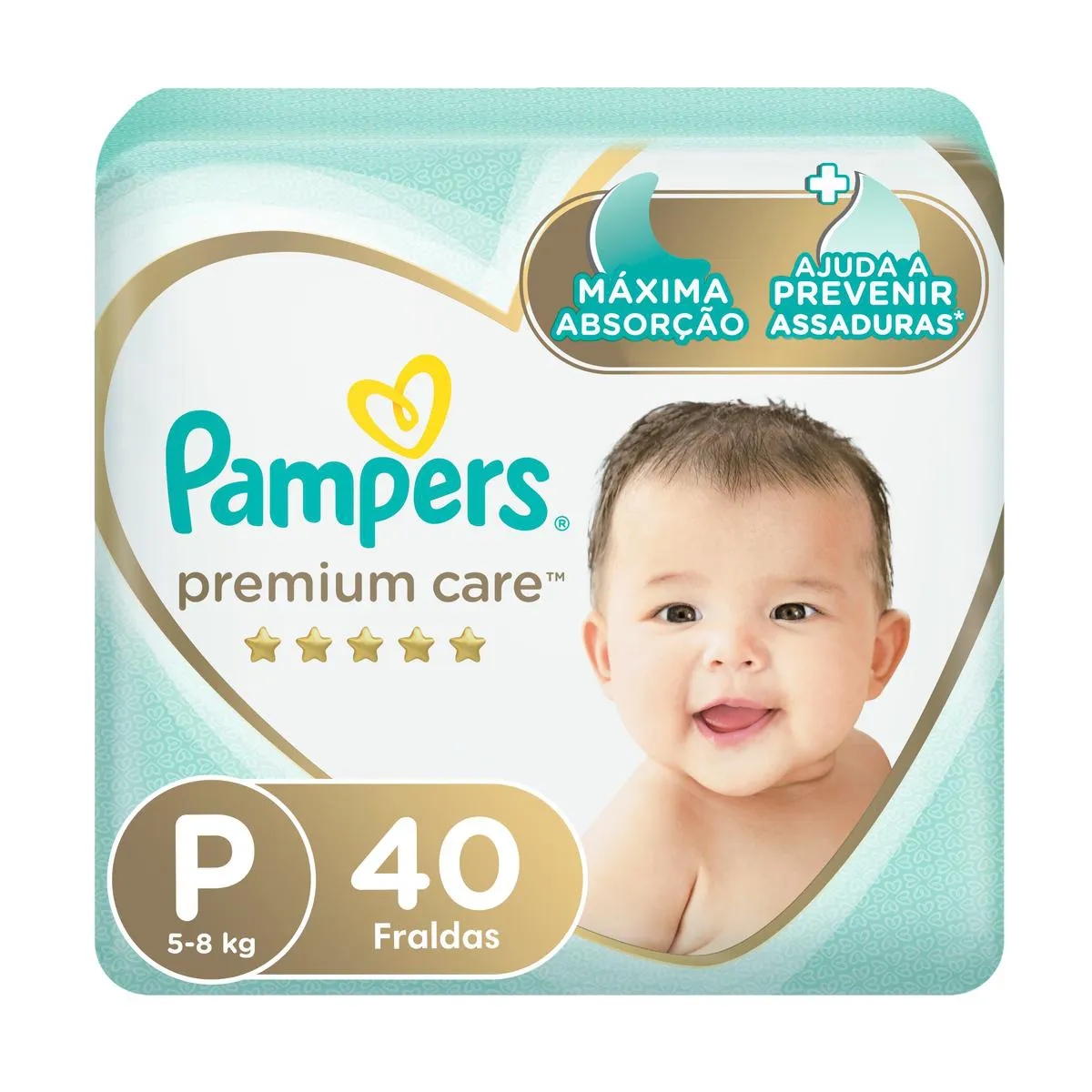 Fralda Pampers Premium Care P 40 unidades