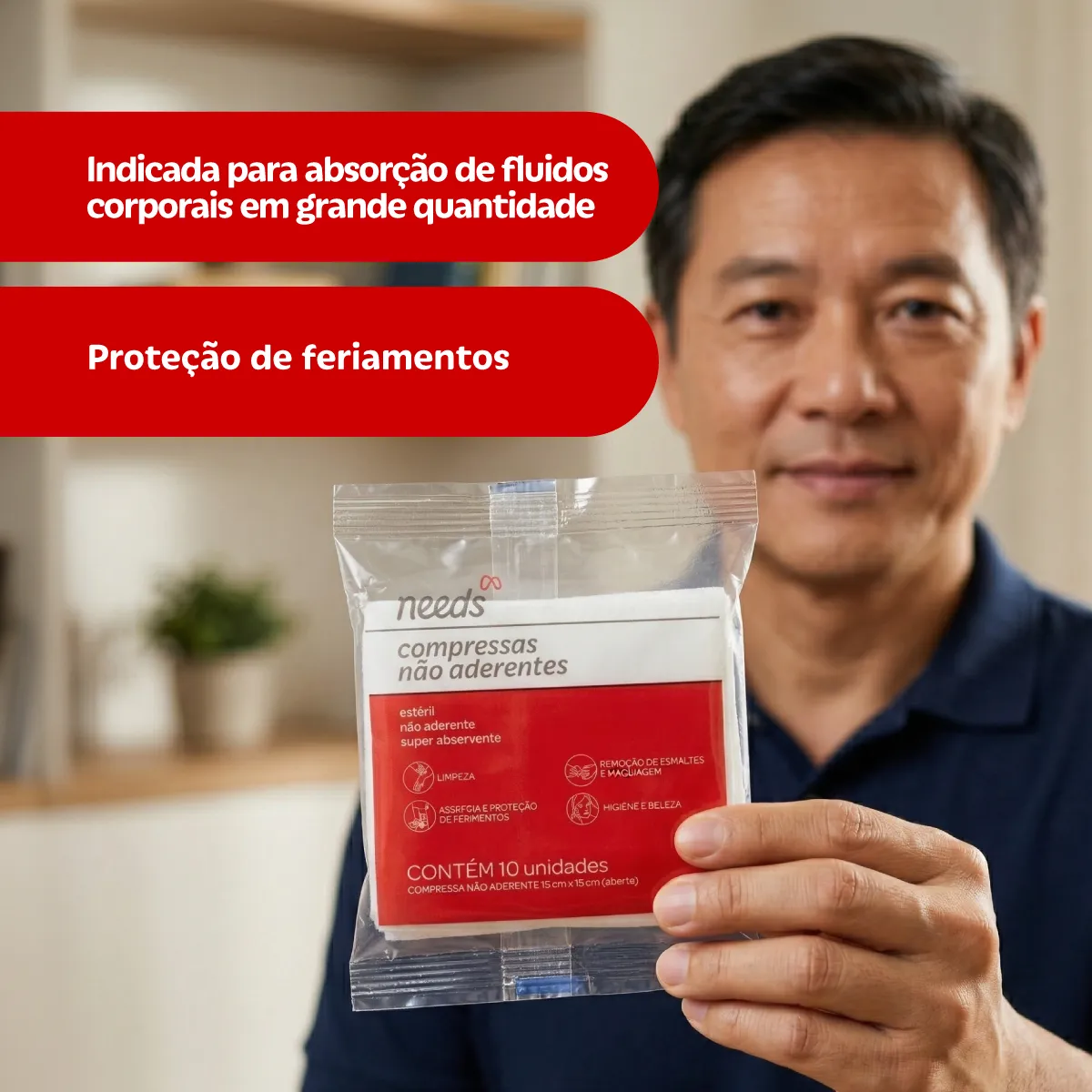Compressa de Gaze Needs não Aderente 10 unidades | Droga Raia