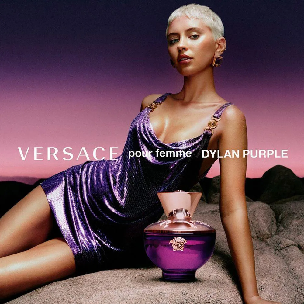 VERSACE ヘリンボーンマフラーメデューサ 黒/紫 Versace Dylan Purple Pour Femme Eau de Parfum - Perfume Feminino