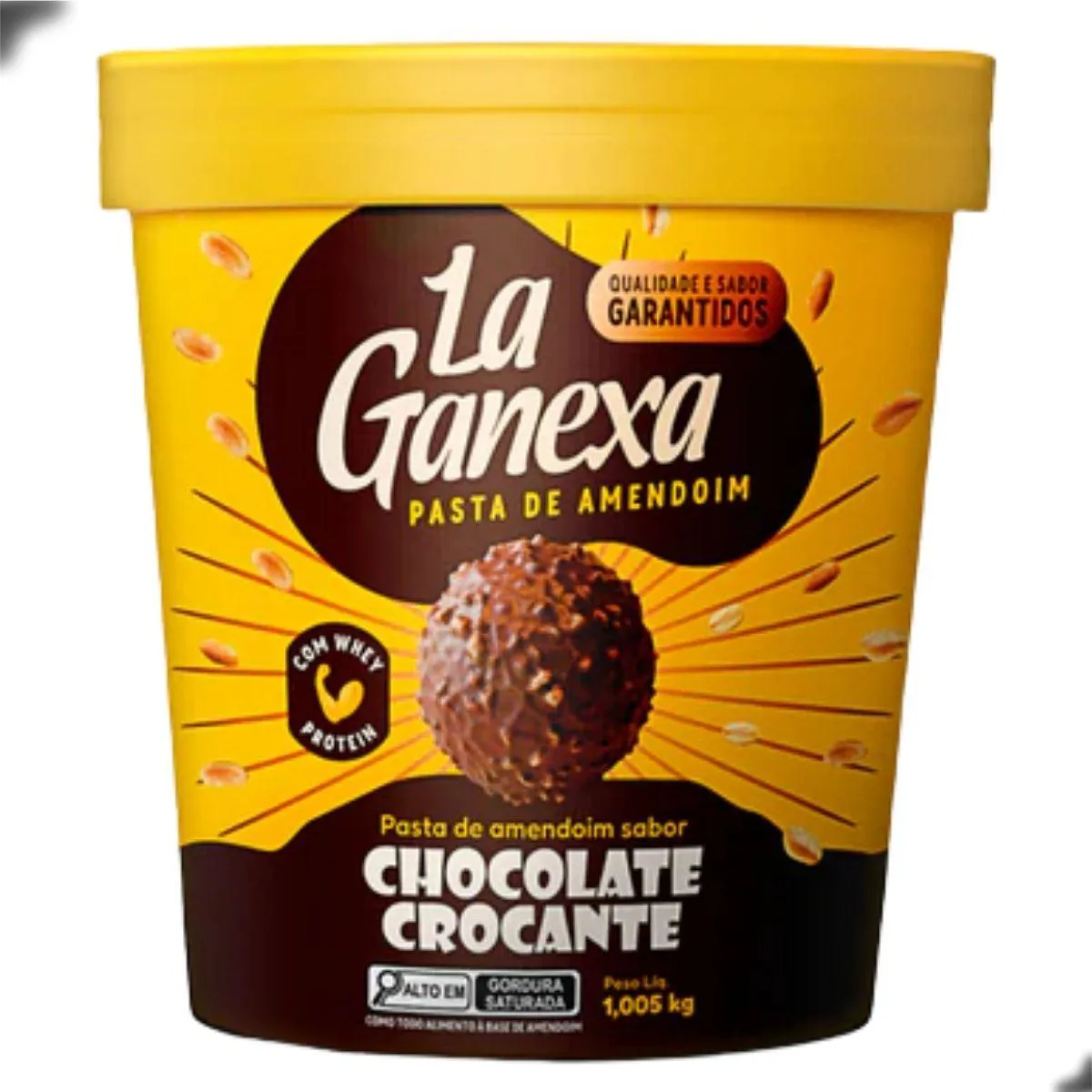 Pasta de Amendoim Gourmet com Whey Protein 450G La Ganexa