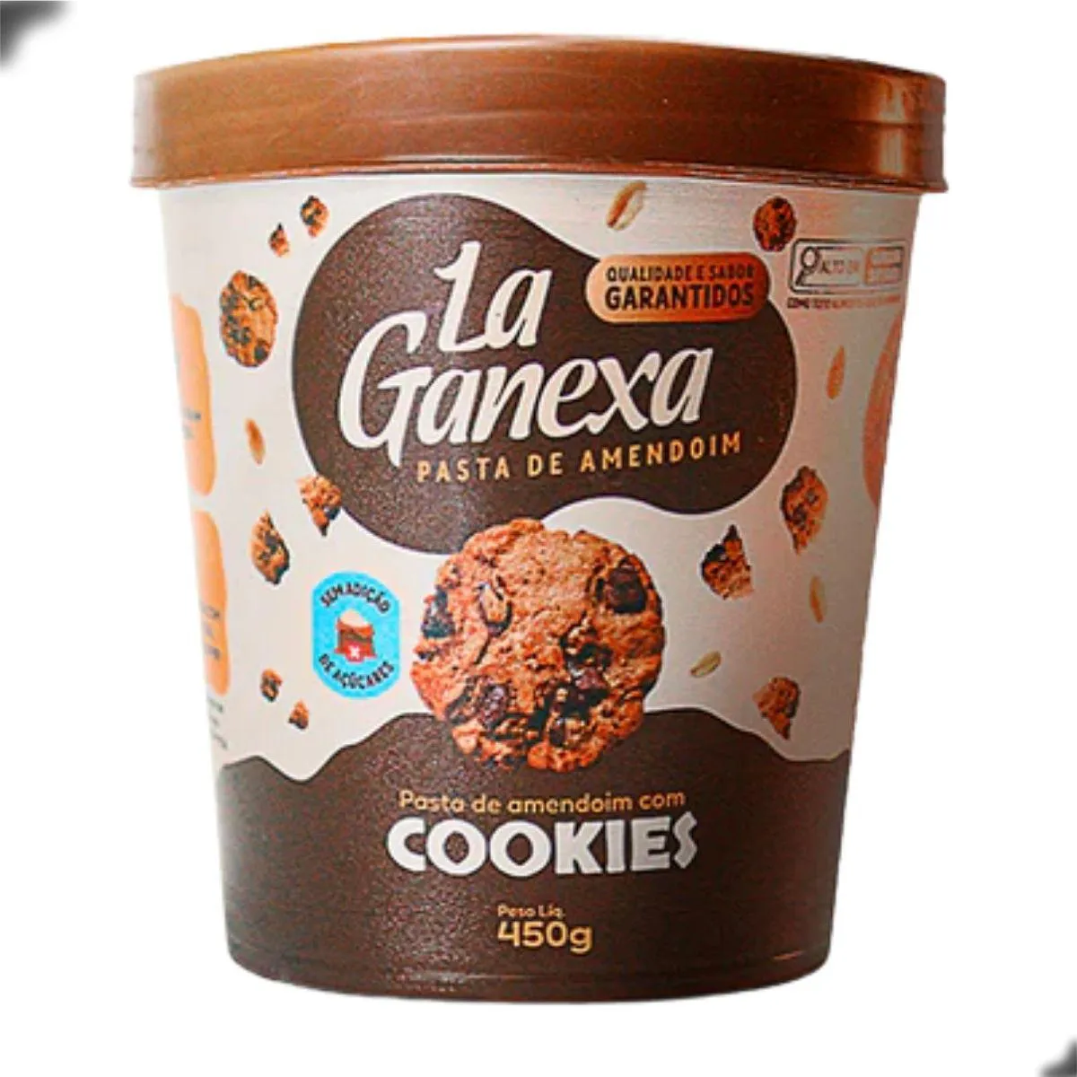 Pasta de Amendoim Gourmet com Whey Protein 450G La Ganexa Cookies