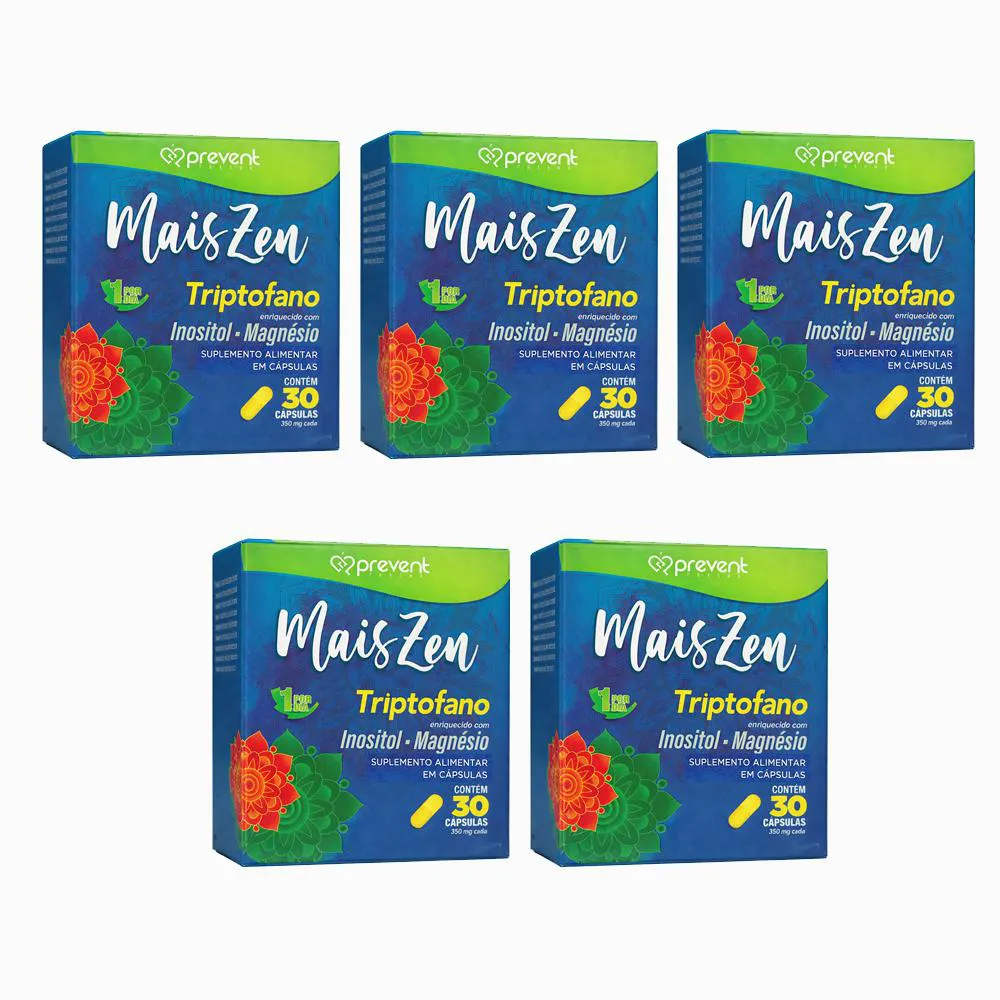 Kit C/5 Triptofano Mais Zen C/30 Capsulas - Prevent Pharma 1478485