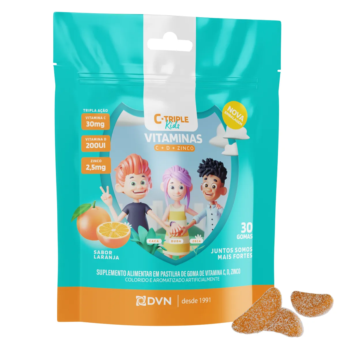 Polivitamínico C-Triple Kids Infantil 30 gomas