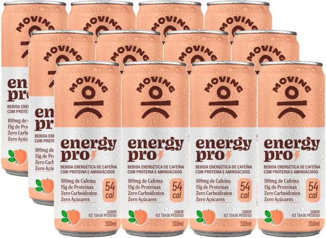 12X Moving Energy Pro 15G Iced Tea de Pessego 310Ml 1479655 | Drogasil