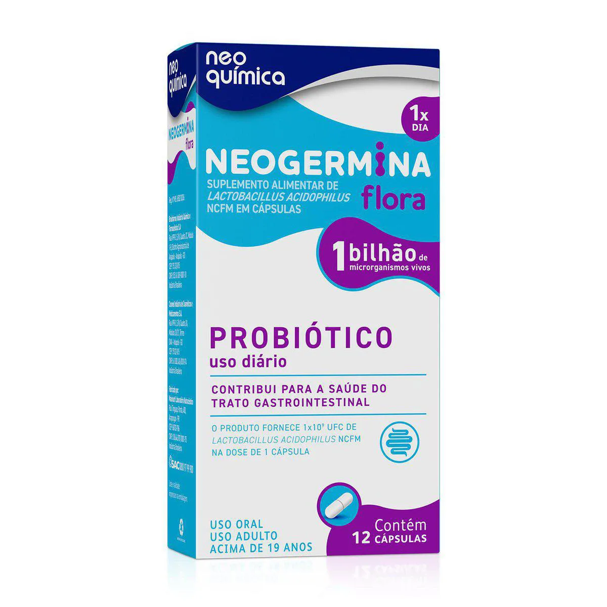 Probiótico Neogermina 1 Bilhão 12 cápsulas