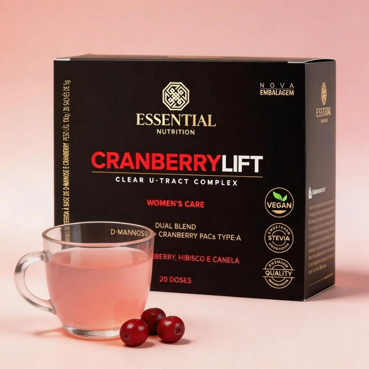 Kit 2 Cranberry Lift Box 20 Saches Essential Nutrition 1480635