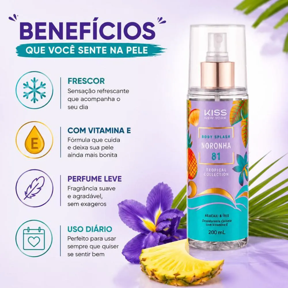 Body Splash Kiss Ny Tropical Collection Noronha 81 Abacaxi & Iris