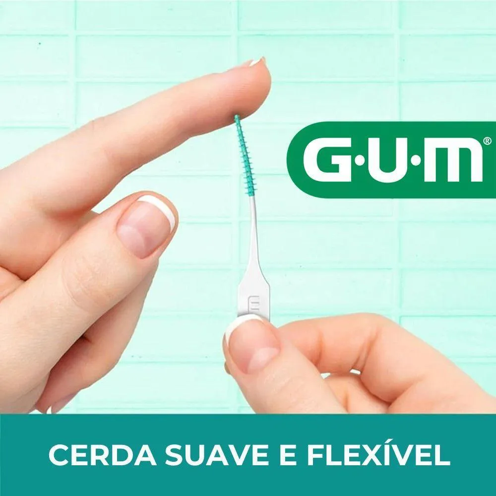 Kit Palito Interdental Gum Soft Picks Advanced Verde com Estojo