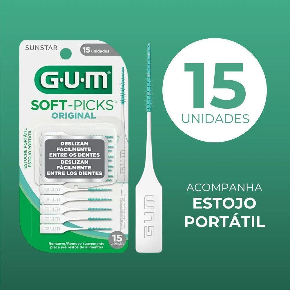 Palito Interdental Gum Soft Picks para Aparelho com Estojo