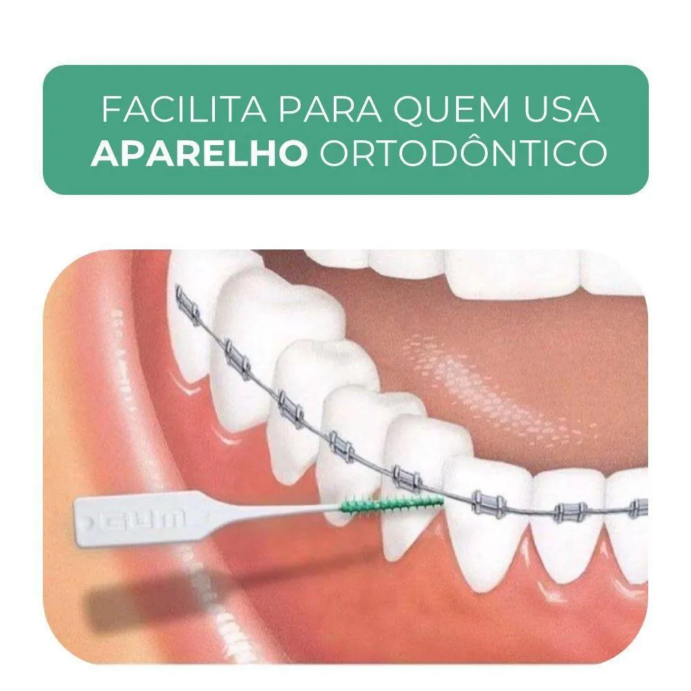Palito Interdental Gum Soft Picks para Aparelho com Estojo