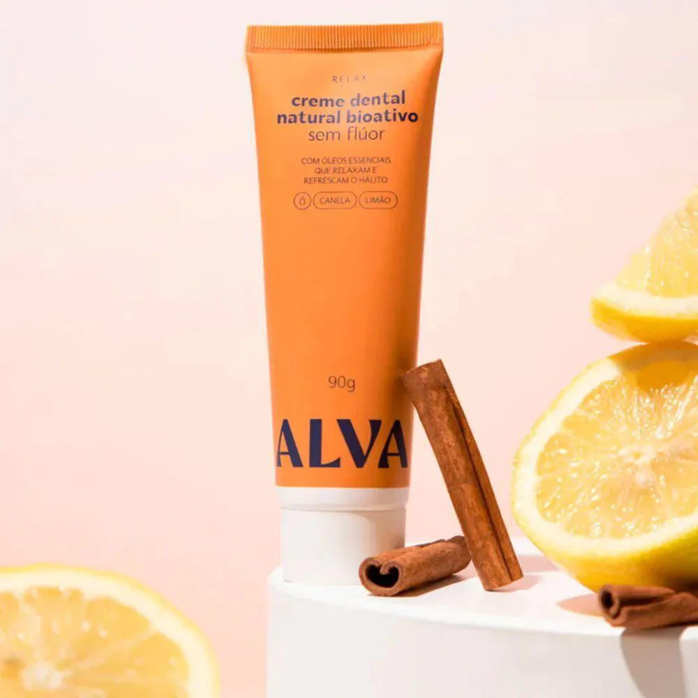 Pasta de Dente Alva Relax Canela e Limao Vegana Natural para