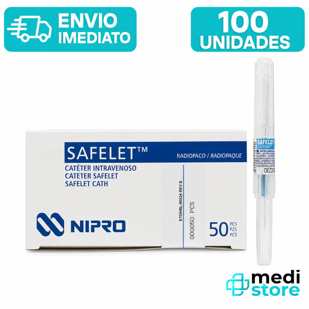 PROSPEC　MD SAVER PRO Cateter Iv Intravenoso Radiopaco 22Gx1 Safelet 100 Und Nipro