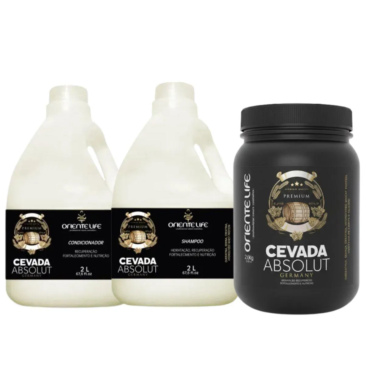 Kit Cevada Absolut 1 Shampoo 1 Condicionador 2L Mascara 2.6Kg