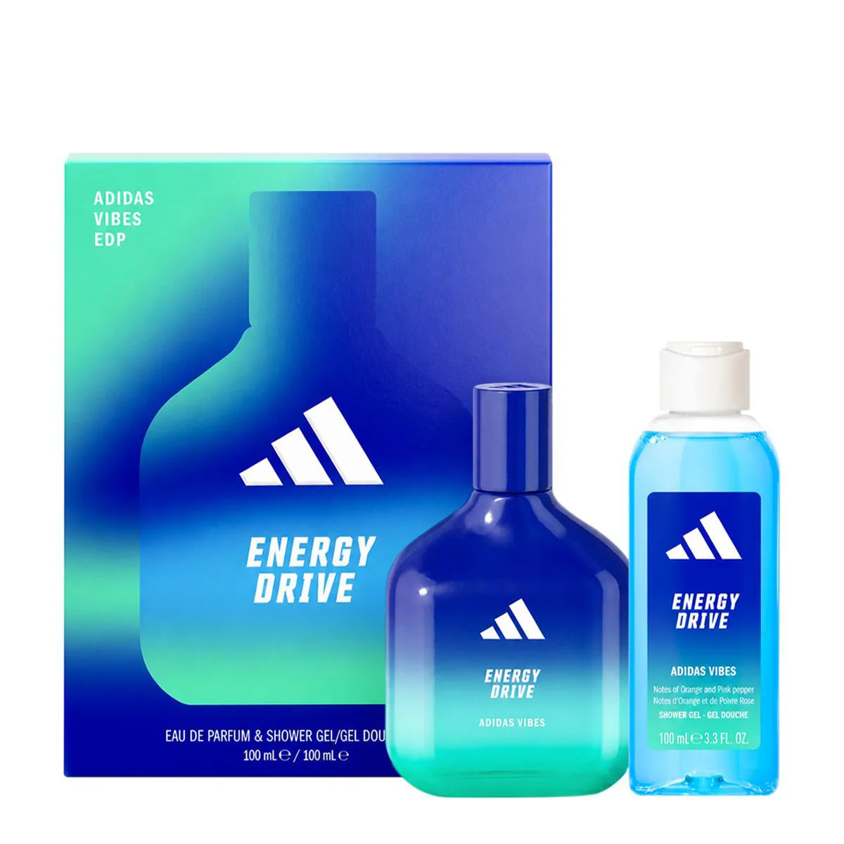 Adidas Vibes Energy Drive Kit Coffret Eau de Pafum Shower Gel (2