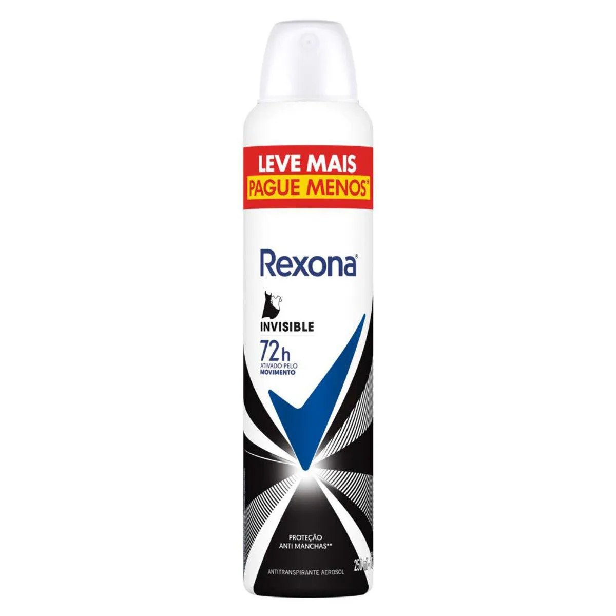 Desodorante Antitranspirante Aerosol Rexona Invisble Feminino 72h 250ml