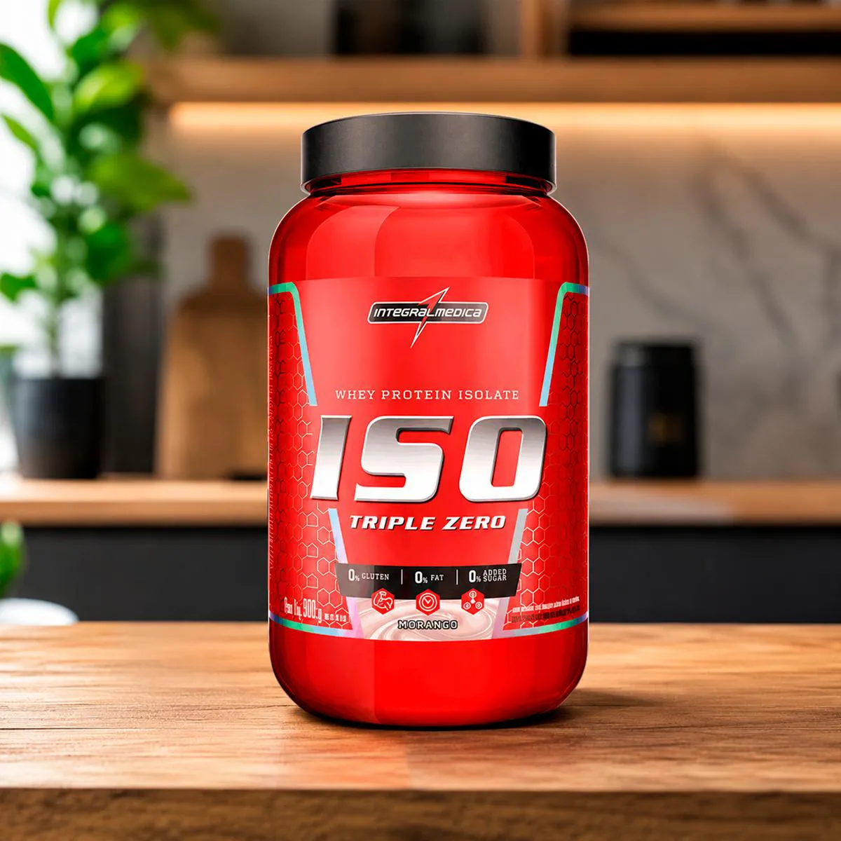 Kit 2 Whey Protein Iso Triple Zero Integral Medica Morango 900G