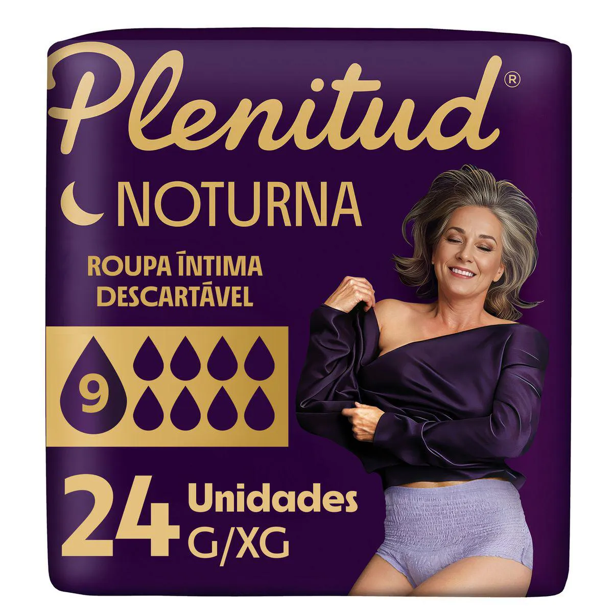 Roupa Íntima Descartável Noturna Plenitud G/XG 24 unidades