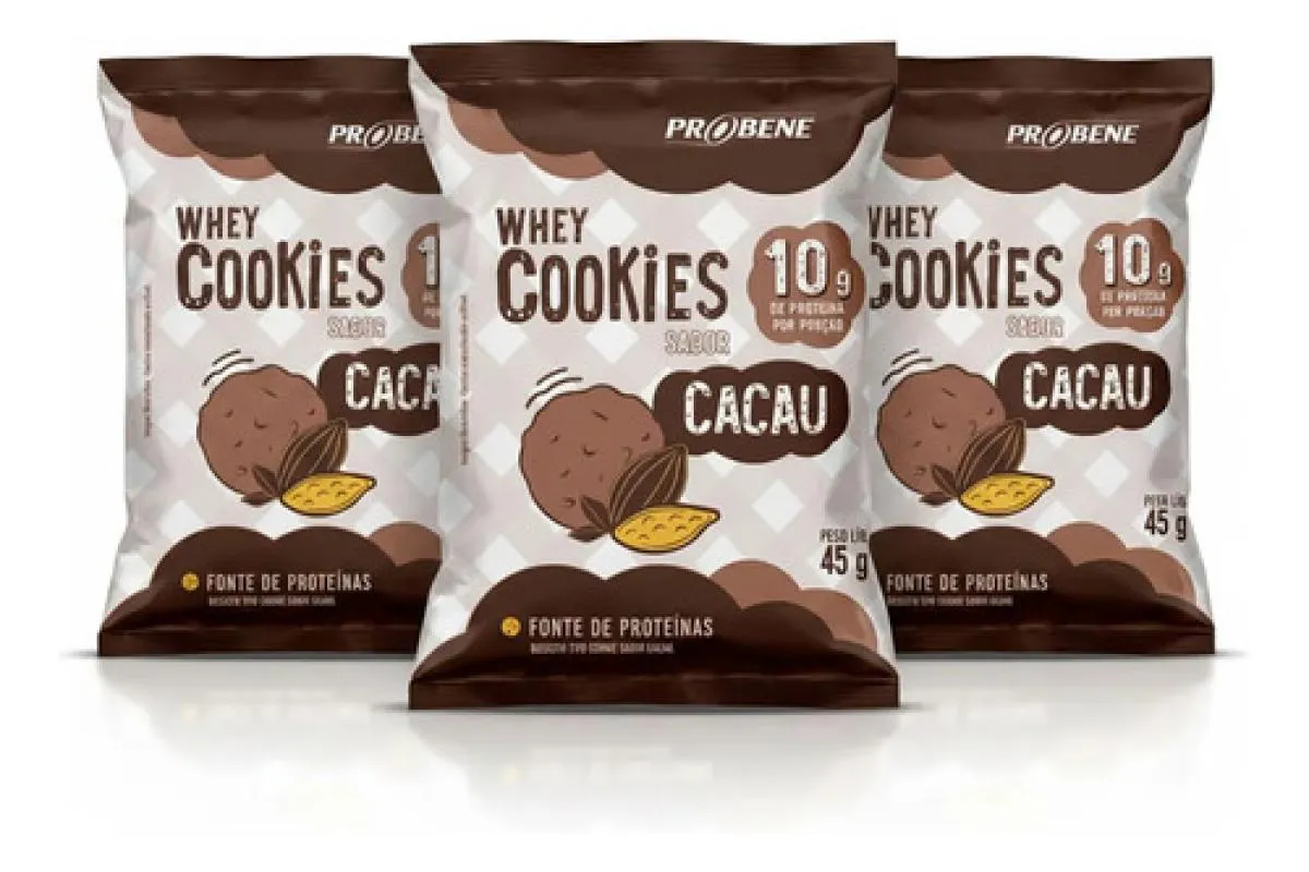 Kit 3 Whey Cookies Proteico Sabor Cacau 45g Probene 1487079 | Drogasil
