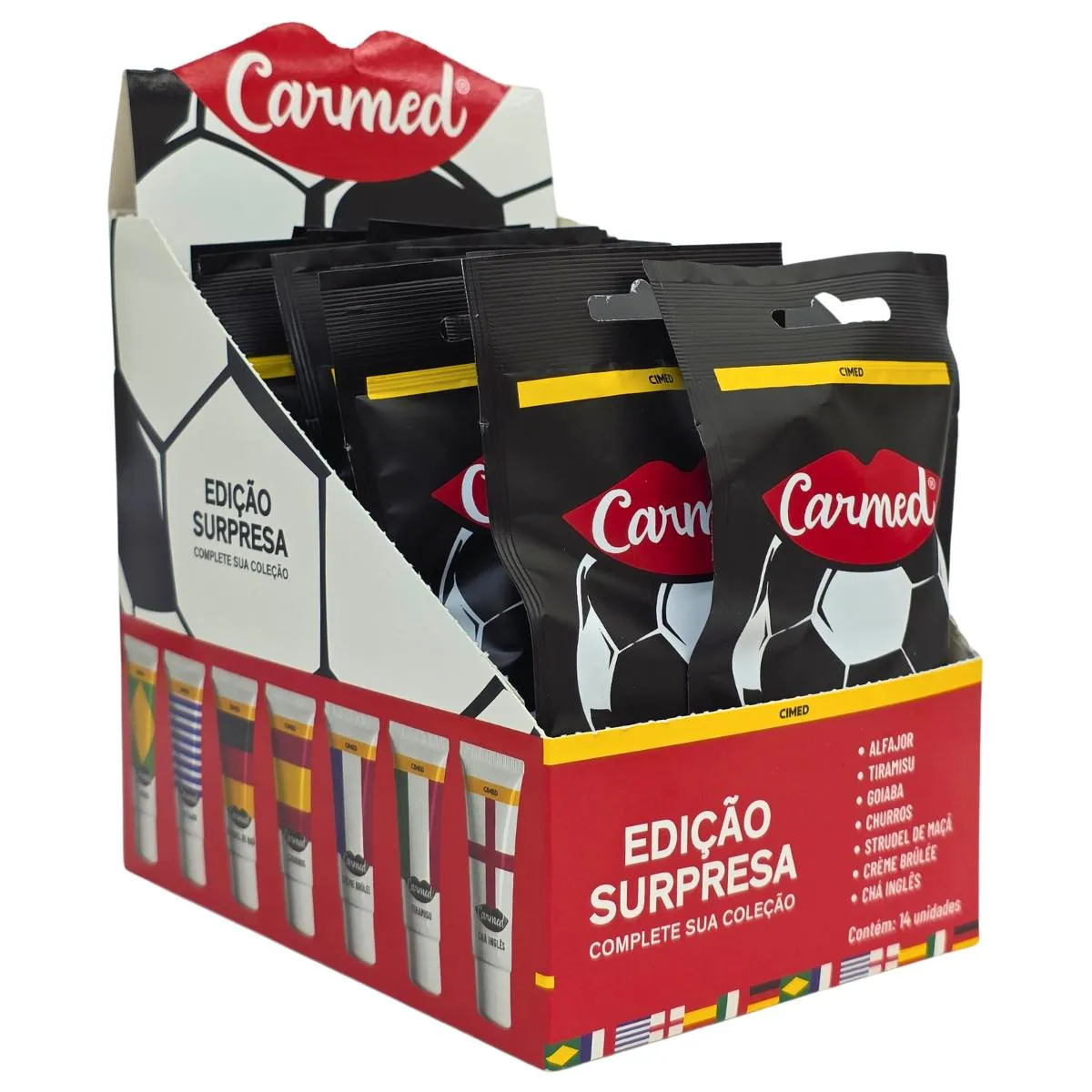 Kit 14 Hidratante Labial Incolor Selecoes Copa do Mundo Edicao
