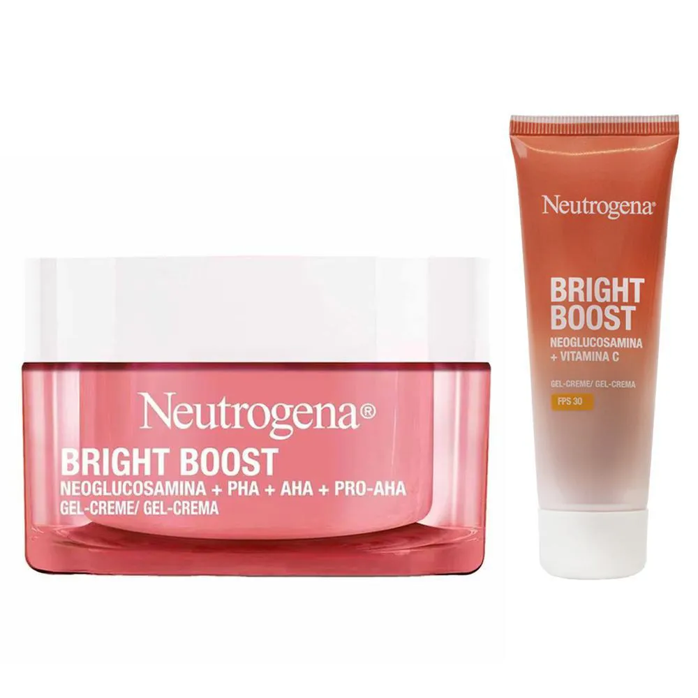 Kit Neutrogena Bright Boost Gel Creme Facial Antissinais 50ml +