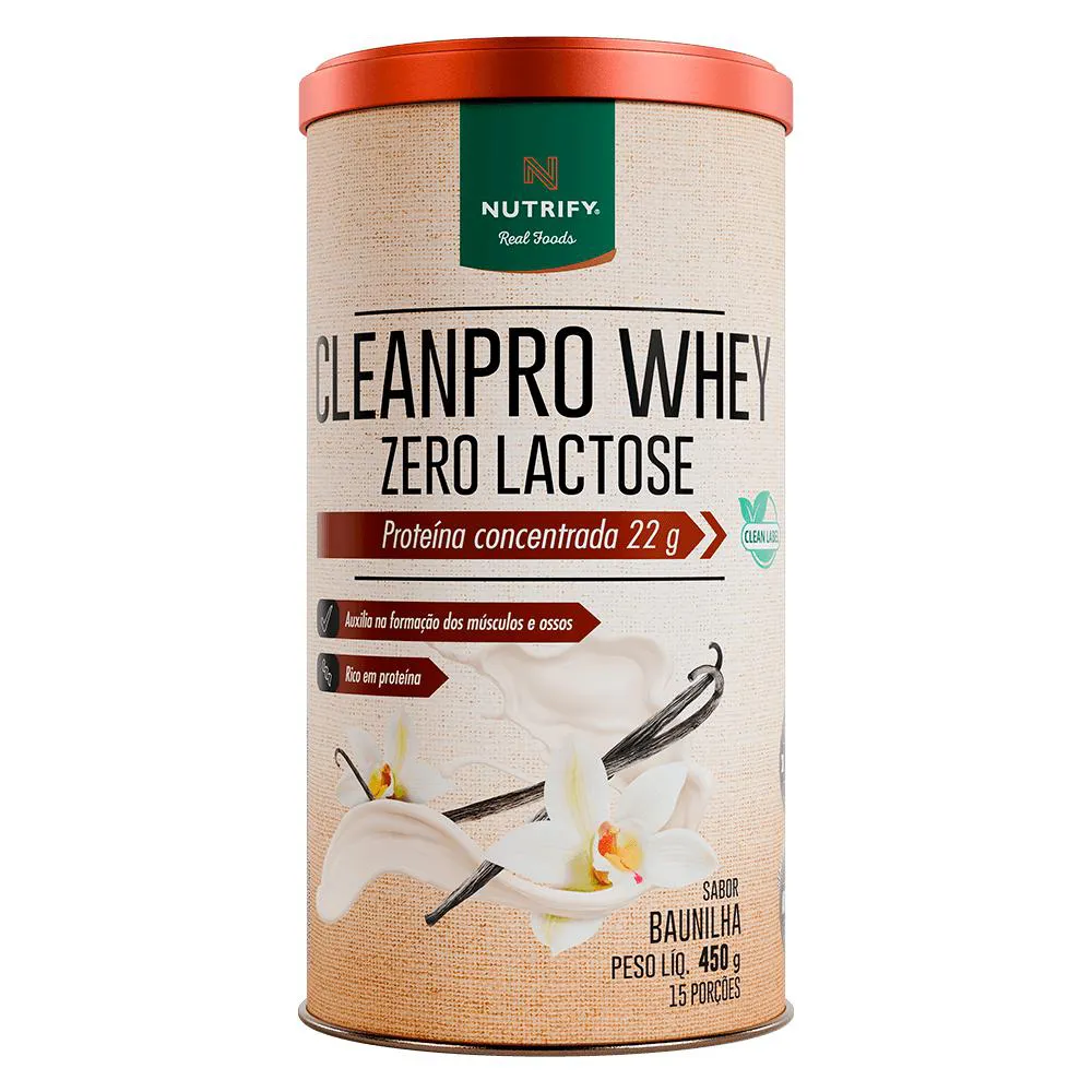Cleanpro Whey Zero Lactose 450g - Nutrify - Baunilha 1487585