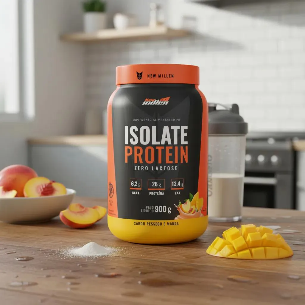 Isolate Protein 900g Zero Lactose - New Millen - Pessego com Manga