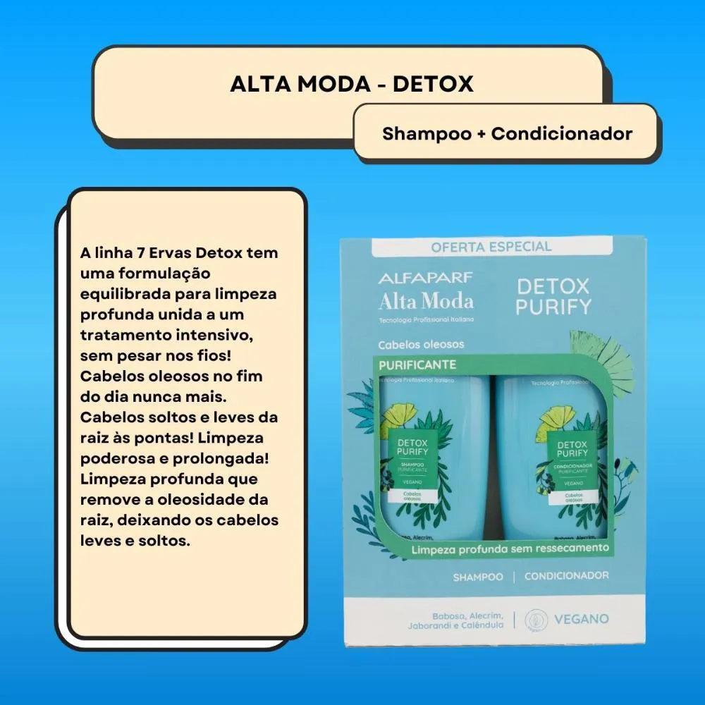 Alfaparf Alta Moda Detox Kit Shampoo e Condicionador 300ml 1489258