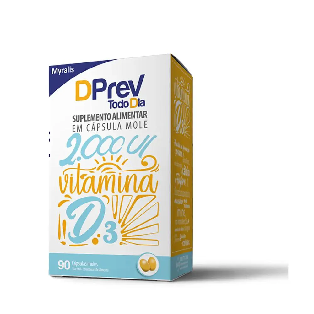 Vitamina D Colecalciferol DPrev Todo Dia 2000ui 90 Cápsulas